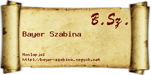 Bayer Szabina névjegykártya